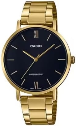 Casio Damklocka LTP-VT01G-1BUDF Classic Svart/Gulguldtonat stål Ø34