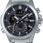 casio herrklocka ecb-30d-1aef edifice grå/stål ø48.7 mm