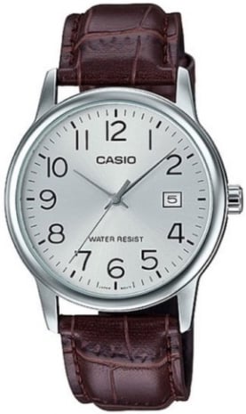 Casio Herrklocka MTP-V002L-7B2UDF Classic Silverfärgad/Läder Ø37 mm