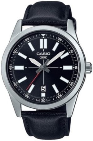 Casio Herrklocka MTP-VD02L-1EUDF Classic Svart/Läder Ø41 mm