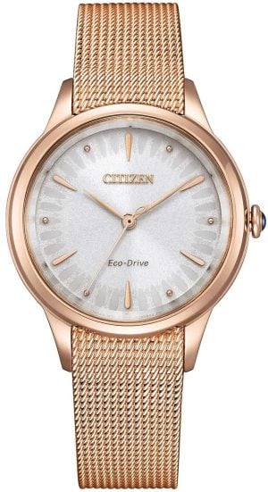Citizen Damklocka EM1153-88A Eco Drive Silverfärgad/Roséguldstonat