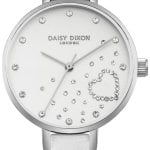 daisy dixon damklocka dd083ws classic silverfärgad/läder ø35 mm