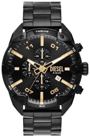 Diesel Herrklocka DZ4644 Spiked Svart/Stål Ø49 mm