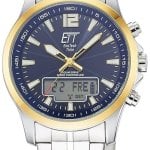 ett eco tech time herrklocka ega-11717-31m blå/stål ø45 mm