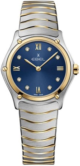 Ebel Damklocka 1216446A Classic Blå/18 karat gult guld Ø29 mm