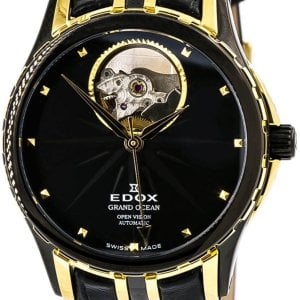 Edox Damklocka 85012-357JN-NID Grand Ocean Svart/Läder Ø33 mm