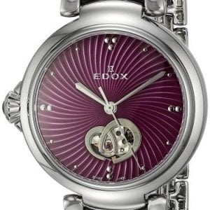 Edox Damklocka 85025-3M-ROIN LaPassion Lila/Stål Ø33 mm