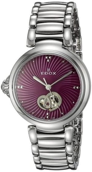 Edox Damklocka 85025-3M-ROIN LaPassion Lila/Stål Ø33 mm