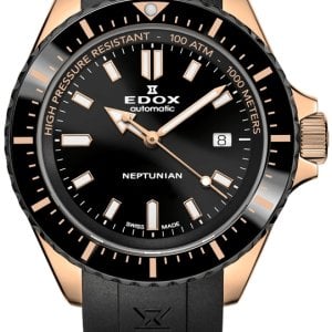 Edox Herrklocka 80120-37RNNCA-NIR Skydiver Svart/Gummi Ø44 mm