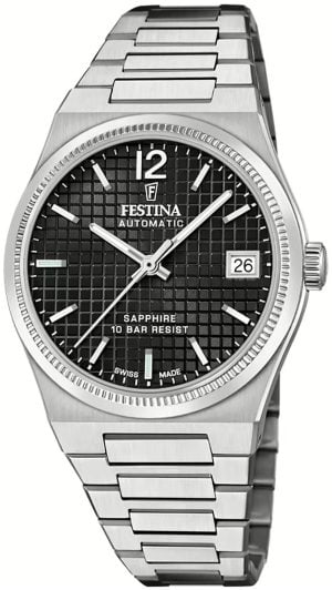 Festina Damklocka F20029-6 Swiss Made Svart/Stål Ø35 mm
