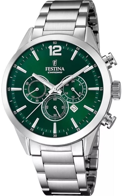 Festina Herrklocka F20343-B Timeless Grön/Stål Ø43.5 mm