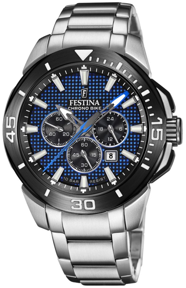 Festina Herrklocka F20641-2 Chrono Bike Blå/Stål Ø47 mm