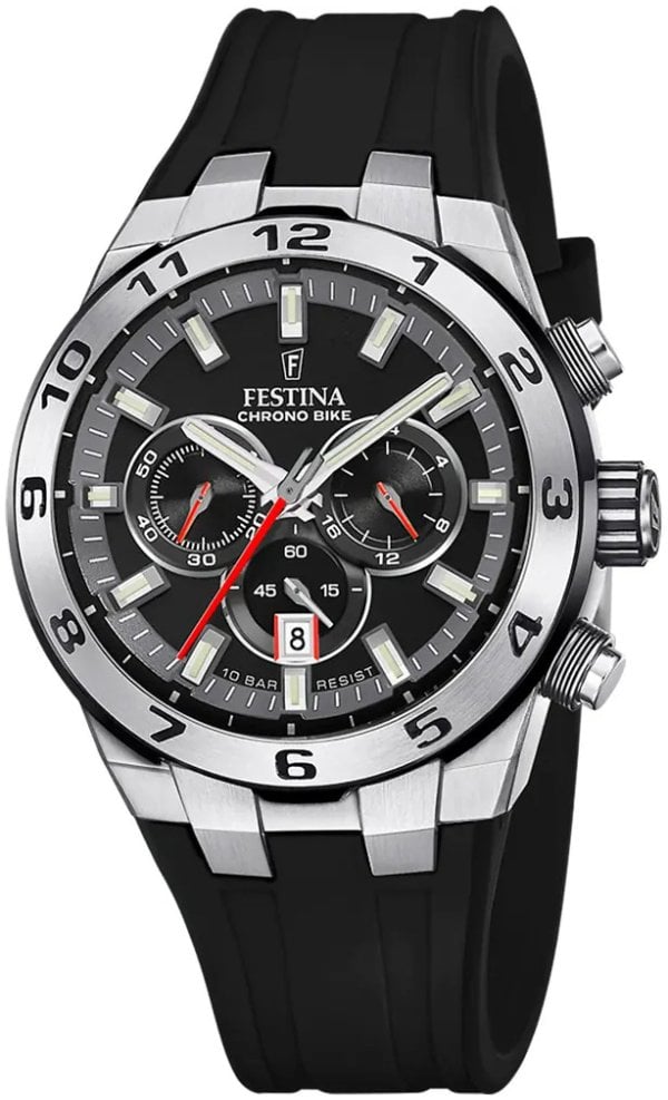 Festina Herrklocka F20671-6 Chrono Bike Svart/Gummi Ø44.5 mm