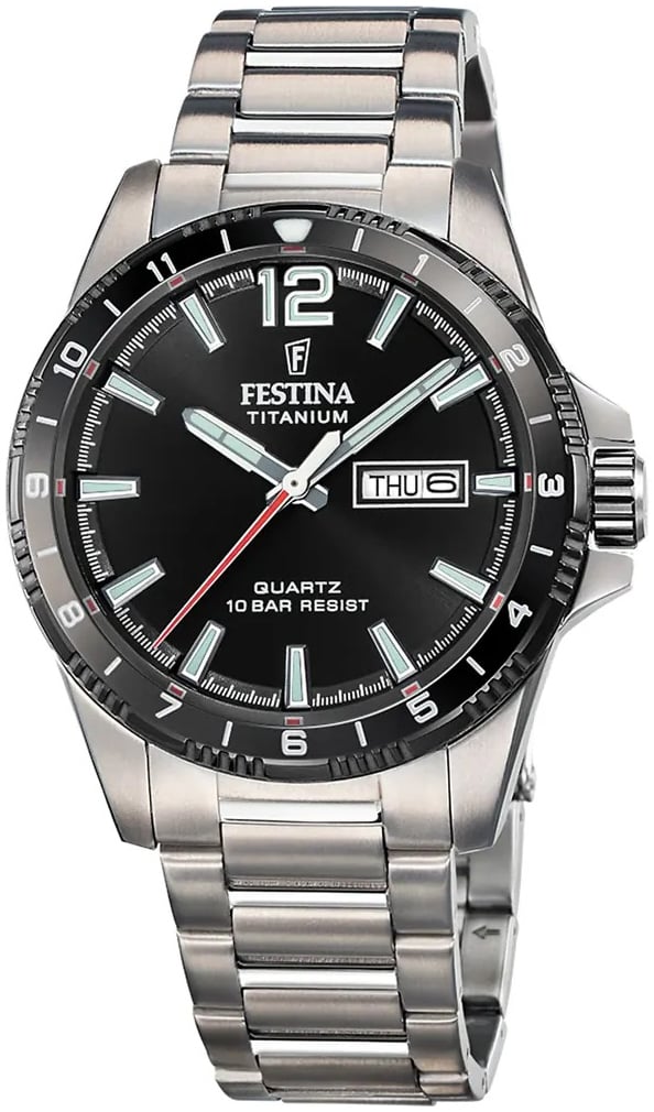 Festina Herrklocka F20698-4 Titanium Svart/Titan Ø43 mm