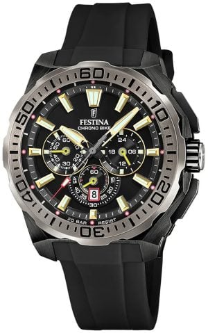 Festina Herrklocka F20726-3 Chrono Bike Svart/Gummi Ø45.5 mm