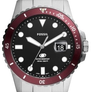 Fossil Herrklocka FS6013 Blue Svart/Stål Ø42 mm