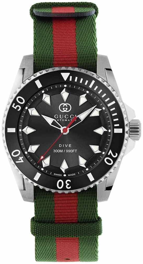 Gucci Herrklocka YA136364 Dive Svart/Textil Ø40 mm