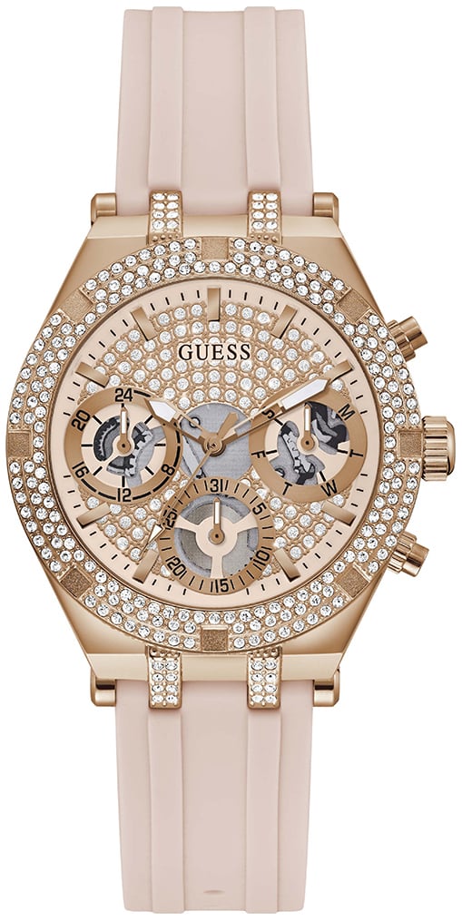 Guess Damklocka GW0407L3 Roséguldstonad/Gummi Ø38 mm