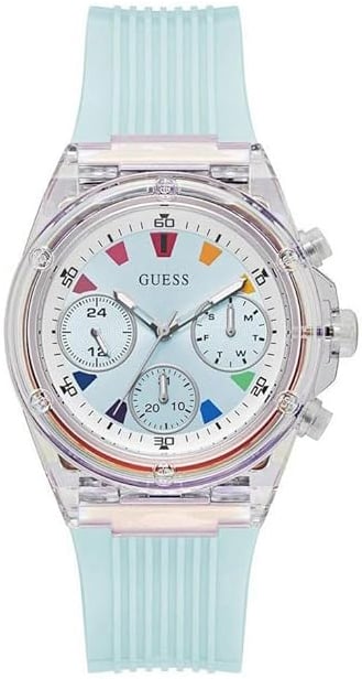 Guess Damklocka GW0438L8 Athena Grön/Gummi Ø23 mm