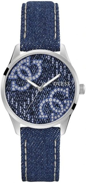 Guess Damklocka GW0755L1 Stich Blå/Läder Ø36 mm