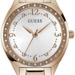 guess damklocka gw0767l3 charlotte silverfärgad/roséguldstonat