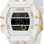 guess herrklocka gw0340g1 tonneau vit/gummi ø45 mm
