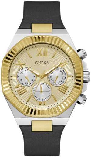 Guess Herrklocka GW0791G1 Equity Guld/Gummi Ø44 mm