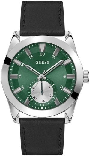 Guess Herrklocka GW0793G1 Greyson Grön/Läder Ø44 mm