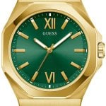 guess herrklocka gw0849g2 emperor grön/gulguldtonat stål ø42 mm