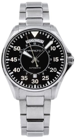 Hamilton Herrklocka H64615135 Khaki Aviation Svart/Stål Ø42 mm