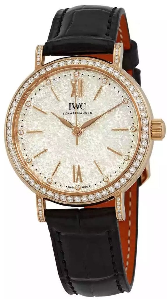 IWC Damklocka IW357406 Portofino Silverfärgad/Läder Ø34 mm