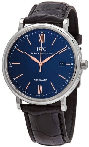 IWC Herrklocka IW356523 Portofino Blå/Läder Ø40 mm