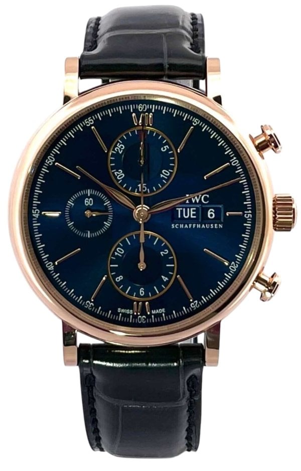 IWC Herrklocka IW391035 Portofino Blå/Läder Ø42 mm