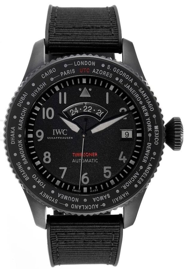 IWC Herrklocka IW395505 Pilots Grå/Gummi Ø46 mm