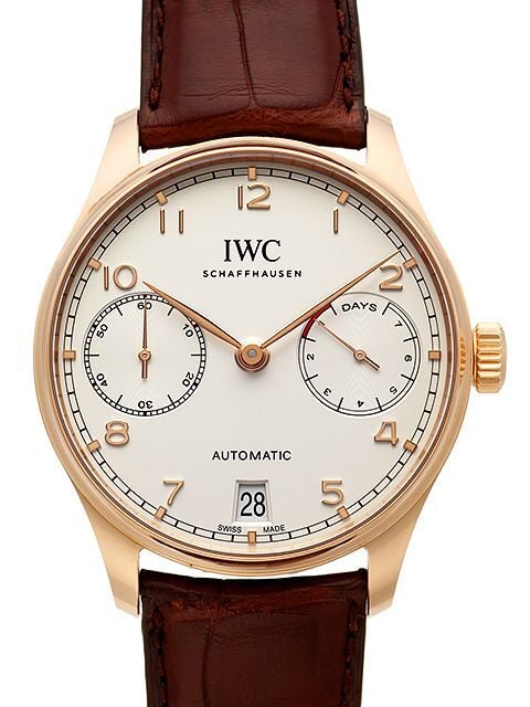 IWC Herrklocka IW500701 Portuguese Silverfärgad/Läder Ø42.3 mm