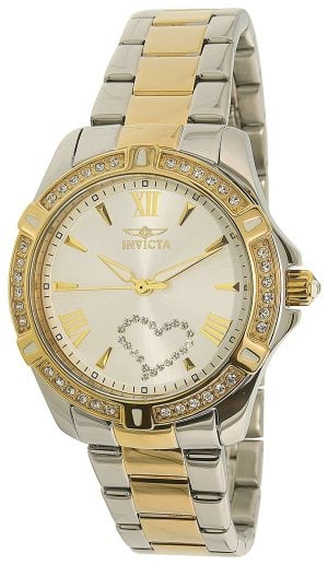 Invicta Damklocka 21418 Angel Silverfärgad/Gulguldtonat stål Ø34 mm