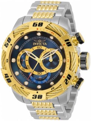 Invicta Herrklocka 34160 Speedway Blå/Gulguldtonat stål Ø50 mm