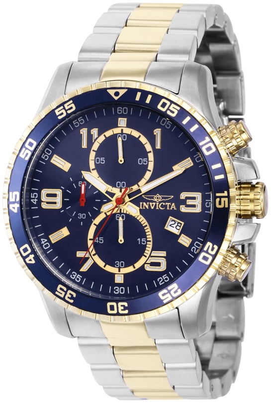 Invicta Herrklocka 36984 Specialty Blå/Gulguldtonat stål Ø45 mm