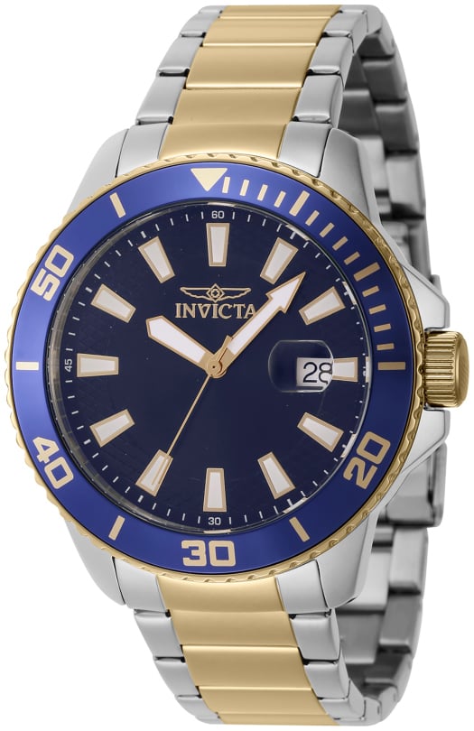 Invicta Herrklocka 46071 Pro Diver Blå/Gulguldtonat stål Ø45 mm