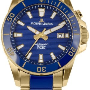 Jacques Lemans Herrklocka 1-2222E Hybromatic Blå/Keramik Ø42 mm