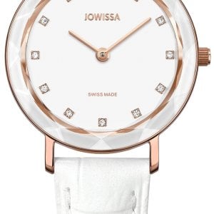 Jowissa Damklocka J5.639.M Aura Vit/Läder Ø30 mm