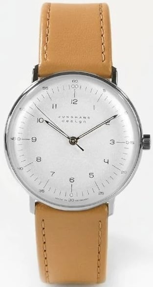 Junghans Damklocka 27/3701.02 Max Bill Silverfärgad/Läder Ø34 mm
