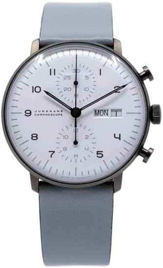Junghans Herrklocka 27/4008.02 Max Bill Vit/Läder Ø40 mm