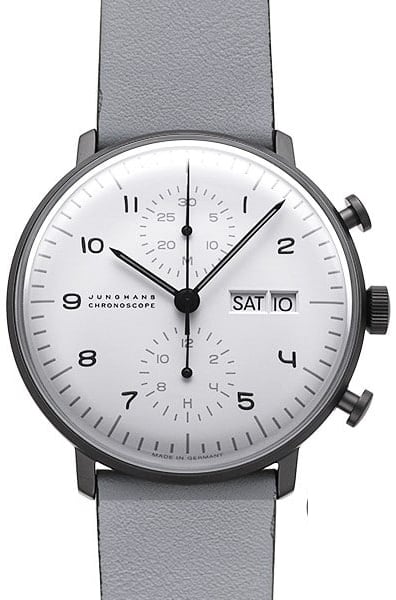 Junghans Herrklocka 27/4008.03 Max Bill Vit/Läder Ø40 mm