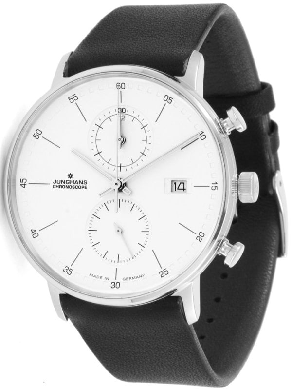 Junghans Herrklocka 41/4770.00 Form C Silverfärgad/Läder Ø40 mm