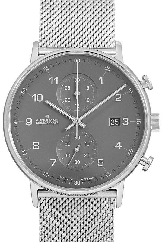 Junghans Herrklocka 41/4877.44 Form C Svart/Stål Ø40 mm