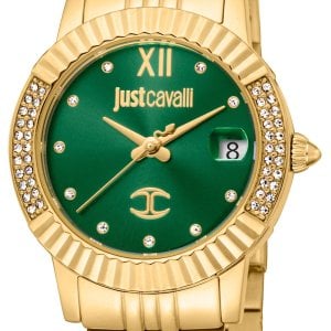 Just Cavalli Damklocka JC1L199M0035 Glam Chic Grön/Guldtonat stål