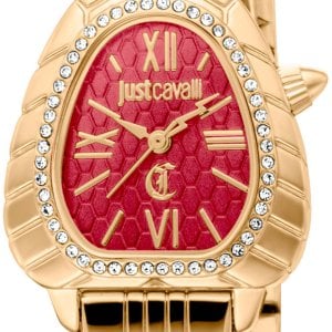 Just Cavalli Damklocka JC1L366M0065 Animalier Perla Röd/Gulguldtonat