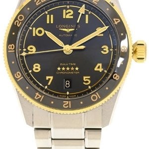 Longines Herrklocka L3.802.5.53.6 Spirit Zulu Time Svart/Stål Ø39 mm