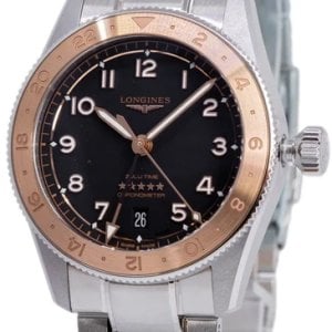 Longines Herrklocka L3.803.5.53.6 Spirit Zulu Time Svart/Stål Ø39 mm